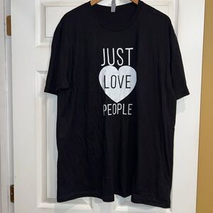 Next Level Apparel Black Tee with Heart Design. Size XXL. EUC